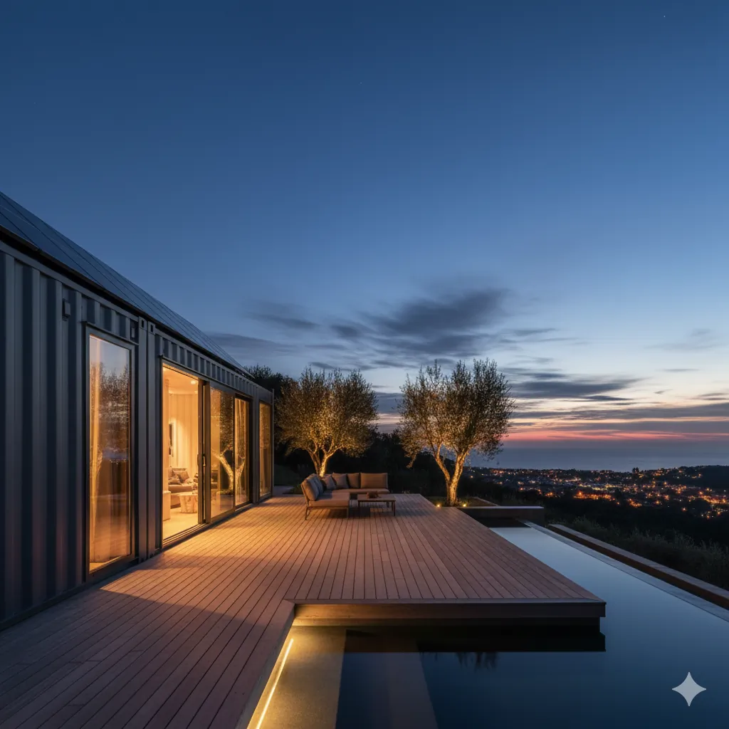 A beautiful container home in a natural setting